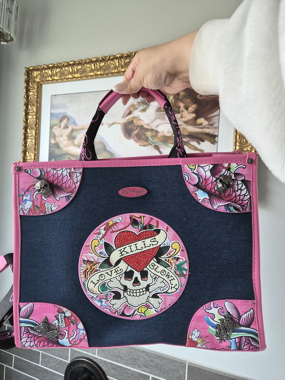 Ed Hardy Denim Tote Bag